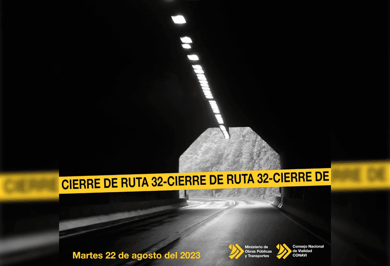 Fuertes lluvias obligan al cierre total de la Ruta 32 durante la noche y madrugada