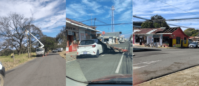 Fuertes vientos desprenden techos, cables eléctricos y causan caída de árboles en Cañas